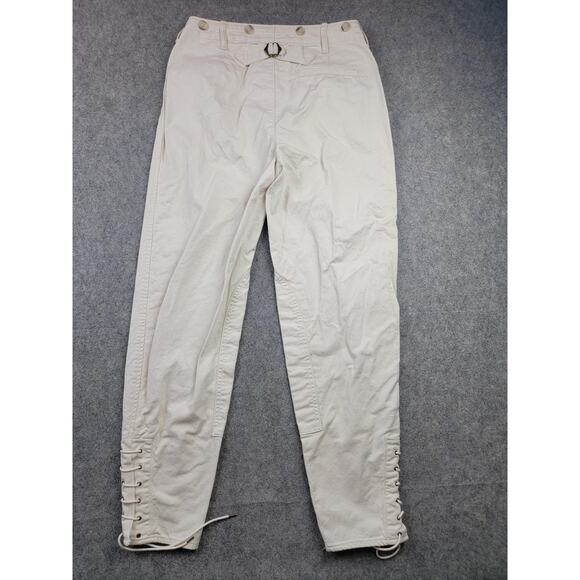 Banana Republic Pants Womens 4 Long Cream HR Riding Pant Lace Up Cotton - Picture 8 of 16